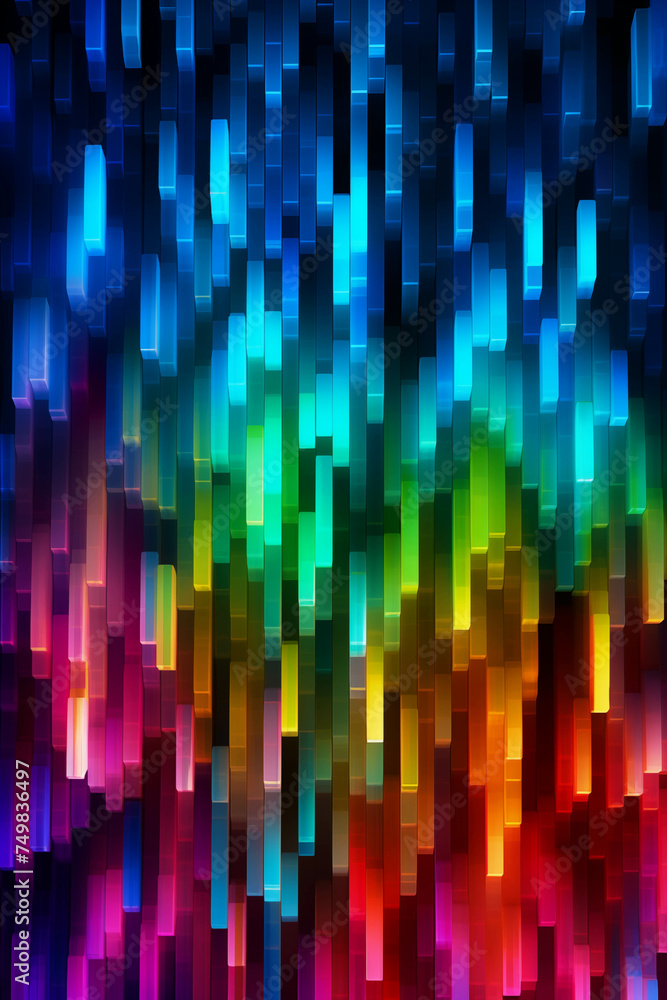 Poster rainbow digital pattern background image.