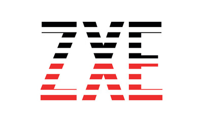 ZXE three initial letter iconic line negative space minimal logo design vector template. monogram, abstract, wordmark, business, typography, minimalist, brand, company, flat, modern, unique, simple