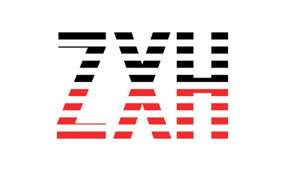 ZXH three initial letter iconic line negative space minimal logo design vector template. monogram, abstract, wordmark, business, typography, minimalist, brand, company, flat, modern, unique, simple