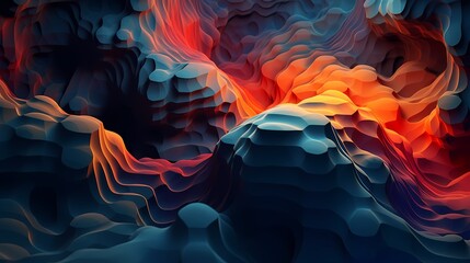 Abstract 3D Geometric Distirted Wave Background.