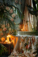 aromatherapy spa of serene beauty in a candlelit oasis