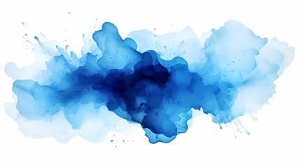 Beautiful blue blot of watercolor