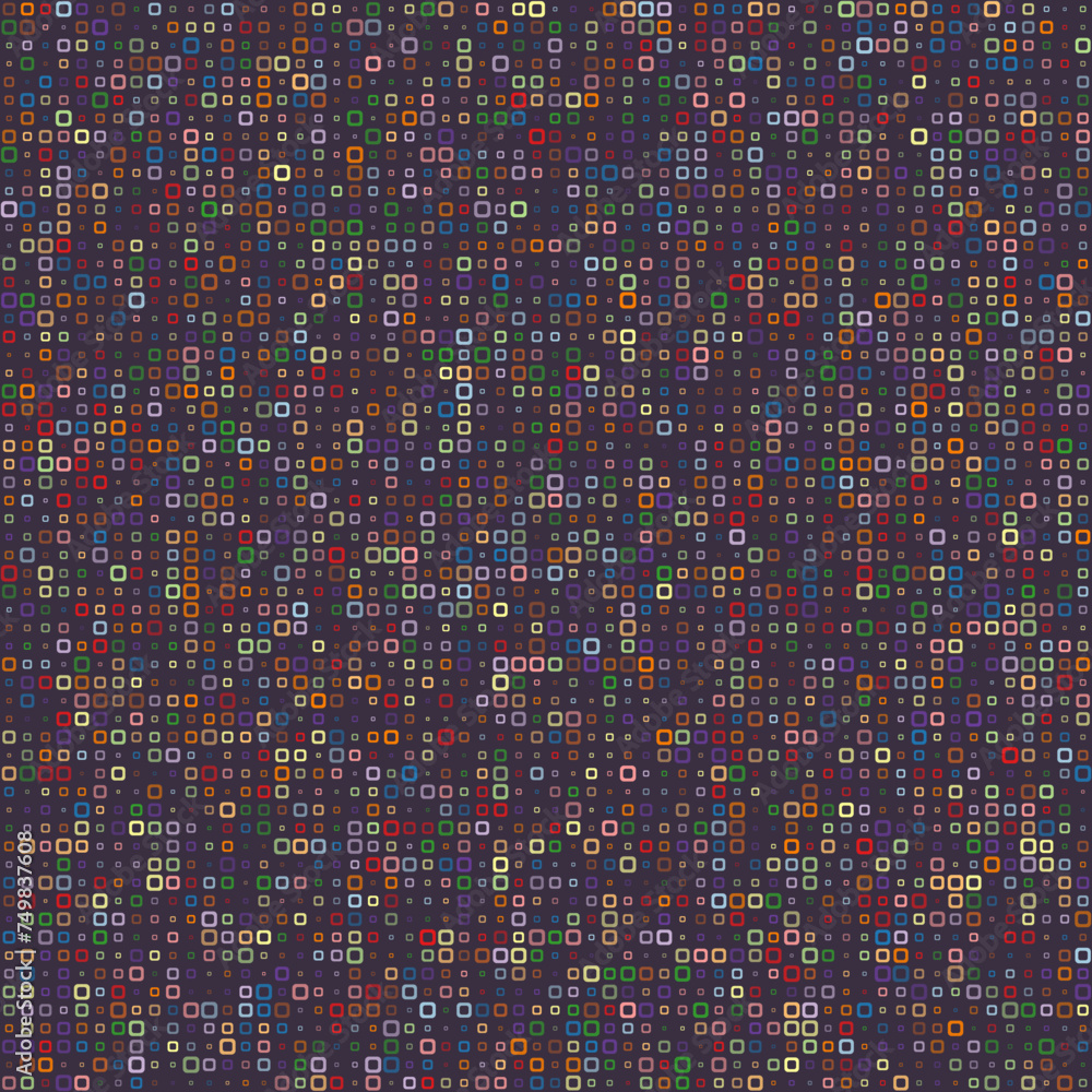 Poster geometric shapes composition. rounded square frames in multiple colors. muted shades of purple and g