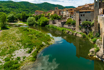 Beautiful views of the stunning city of Besalu, in Catalonia, Spain