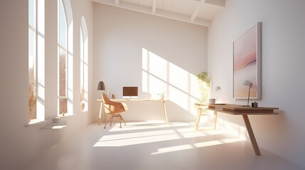 Naklejka na ściany i meble bright minimalist home interior white walls