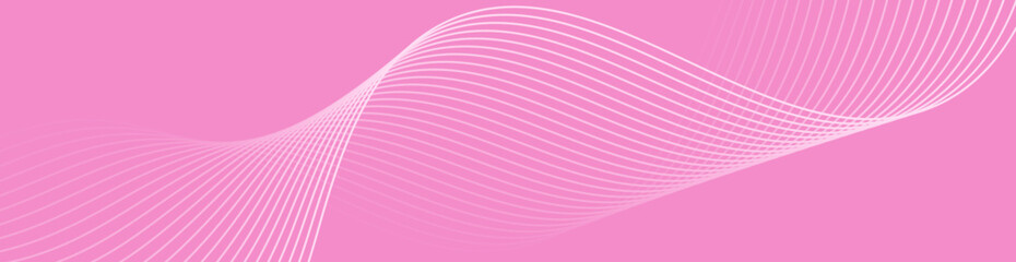 Abstract background with waves for banner. Web banner size. Vector background with lines. Element for design isolated. Pink gradient. Spring, summer. Women's Day. Love, wedding, girl