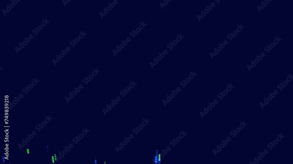 Poster symbols form lines, lines form grid. sci fi theme, information ai construction of digits. vj loop ho