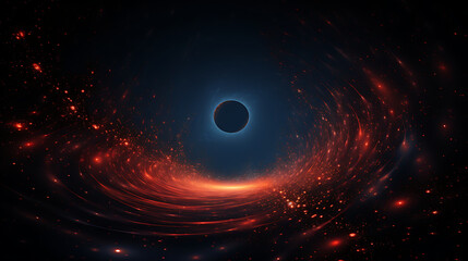 A vector illustration of a black hole warping spacetime.