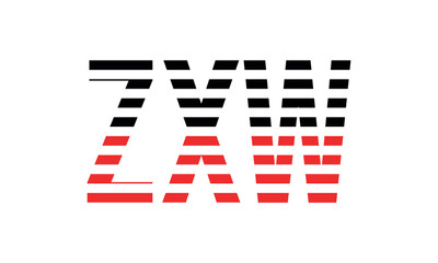 ZXW three initial letter iconic line negative space minimal logo design vector template. monogram, abstract, wordmark, business, typography, minimalist, brand, company, flat, modern, unique, simple