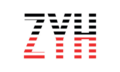 ZYH three initial letter iconic line negative space minimal logo design vector template. monogram, abstract, wordmark, business, typography, minimalist, brand, company, flat, modern, unique, simple