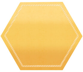 Yellow vibrant hexagon shape with border