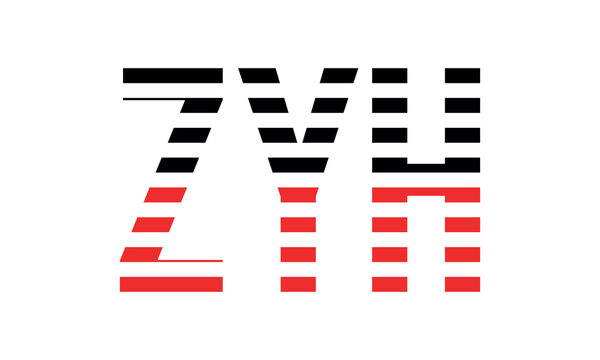 ZYH three initial letter iconic line negative space minimal logo design vector template. monogram, abstract, wordmark, business, typography, minimalist, brand, company, flat, modern, unique, simple