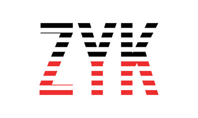 ZYK three initial letter iconic line negative space minimal logo design vector template. monogram, abstract, wordmark, business, typography, minimalist, brand, company, flat, modern, unique, simple