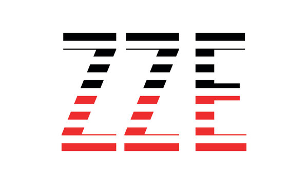 ZZE three initial letter iconic line negative space minimal logo design vector template. monogram, abstract, wordmark, business, typography, minimalist, brand, company, flat, modern, unique, simple