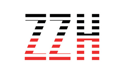 ZZH three initial letter iconic line negative space minimal logo design vector template. monogram, abstract, wordmark, business, typography, minimalist, brand, company, flat, modern, unique, simple