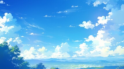 Fototapeta na wymiar Anime style landscape envirment background