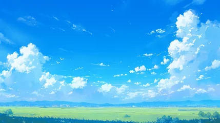 Zelfklevend Fotobehang Anime style landscape envirment background © Tejay