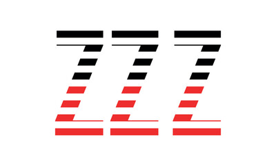 ZZZ three initial letter iconic line negative space minimal logo design vector template. monogram, abstract, wordmark, business, typography, minimalist, brand, company, flat, modern, unique, simple