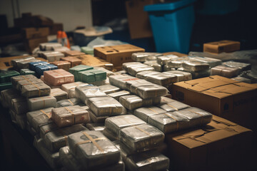 Drug trafficking. Police stopped drug trafficking cartel. Capture of criminals transporting large consignment of drugs. Police seized shipment of drugs. Drug courier with cocaine and heroin narcotic - obrazy, fototapety, plakaty