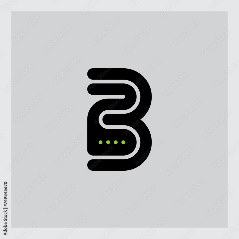 Poster 23 - logo or design element or icon with numbers 2 and 3. Logotype with number twenty three and dots.