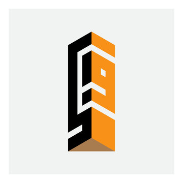 3d logo with number 59. Design element, logotype or icon. Lrtter S  and number 9.