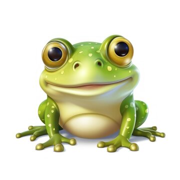 Cute frog cartoon illustration isolated on white background, colored image, vector illustration