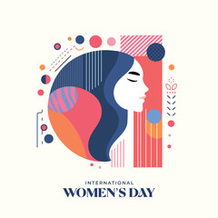A Minimal Vector Illustration for International Womens Day with a Muslim Woman wearing a Hijab