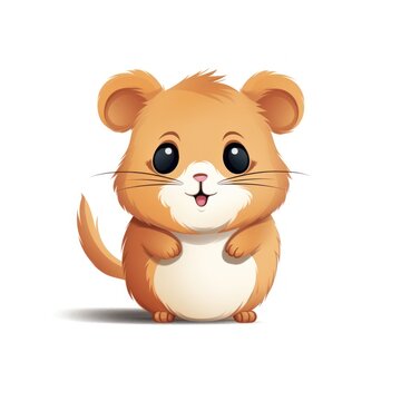 Cute hamster cartoon illustration isolated on white background, colored image, vector illustration
