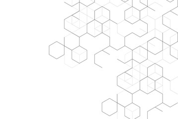 Abstract black isometric blocks for banner template or header