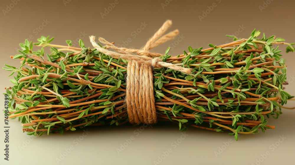 Aufkleber a close up of a piece of grass tied up to a string with a knot on top of the grass.