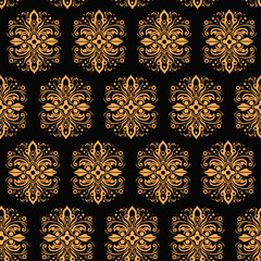 Seamless pattern with gold ornament