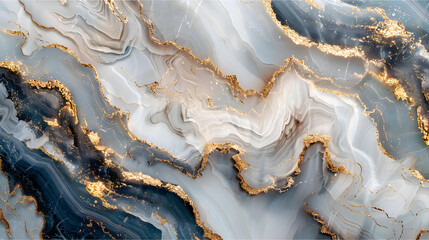 Fototapeta premium The marble pattern background combines golden patterns