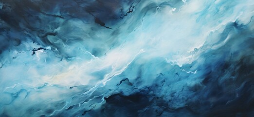 a blue and white painting - obrazy, fototapety, plakaty