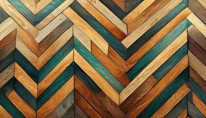 Chevron natural parquet seamless floor texture, Ai Generate