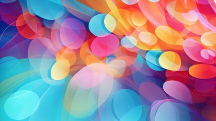 Digital Composition of Abstract Shapes Creating Colorful Background Texture