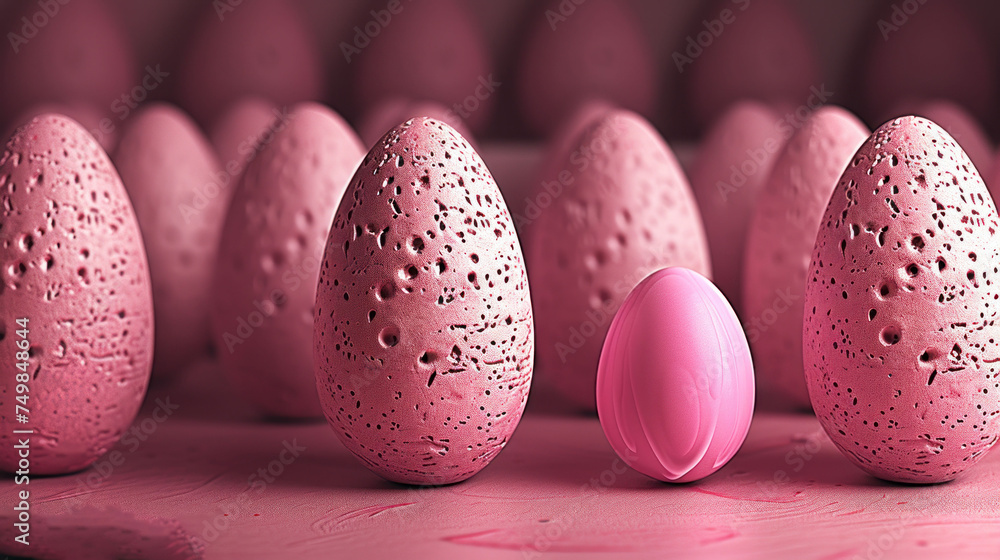 Aufkleber a group of pink eggs in a row with one pink egg in the middle of the row and one pink egg in the mid