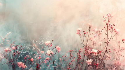 flowers and pastel background