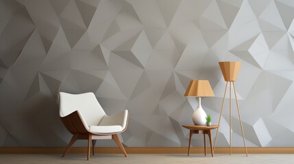 Geometric Wallpaper Inspired by Japanese Origami - Modern Interior Design Style