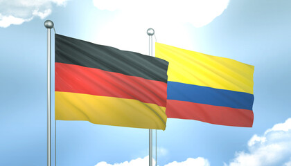 Germany and Colombia Flag Together A Concept of Realations