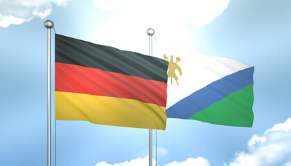 Germany and Lesotho Flag Together A Concept of Realations