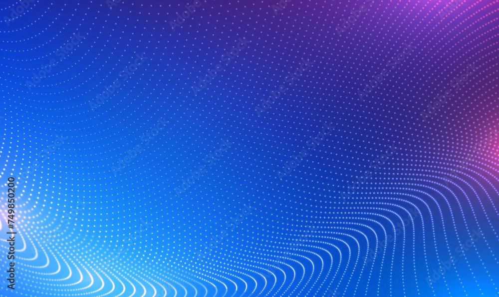 Poster abstract futuristic wave of particles technology background. abstract digital fractal pattern. digit