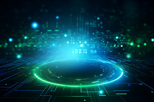 digitization of the city concept of the future, binary number