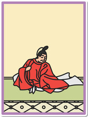 シンプルステッカー百人一首　参議雅経