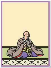 シンプルステッカー百人一首　西行法師