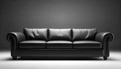 Black sofa isolated