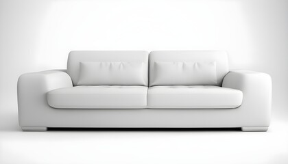 Fototapeta premium White sofa in a pure white room