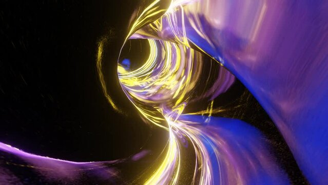 An energy tunnel of neon mystical light. Seamless looping animation