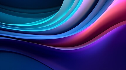 Macro Photo of Abstract Minimalistic Paper Art Background - Waves, Paper Cut, Illuminated by Neon Light