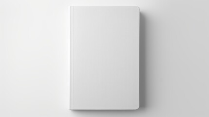 Top View of Blank Book Cover Isolated Over White Background with Shadow.