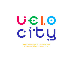 Design font, trendy modern alphabet, letters from A to Z and numbers from 0 to 9, ideal for logos or brand name company, vector illustration 10EPS